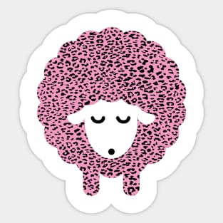 Cute Pink Leopard Print Lamb Funny Graphic For Women, Teens, Girls & Kids Sticker